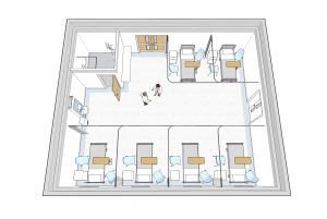 6 Bed WardPod layout