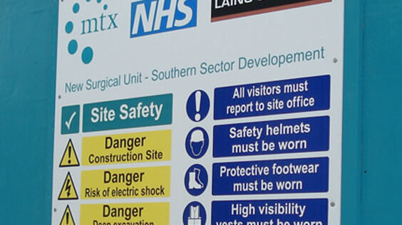 NHS site safety sign